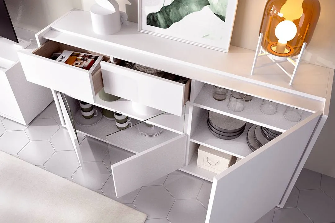 muestras de materiales para salón minimalista cálido disponibles en Muebles Hermanos Herrera
