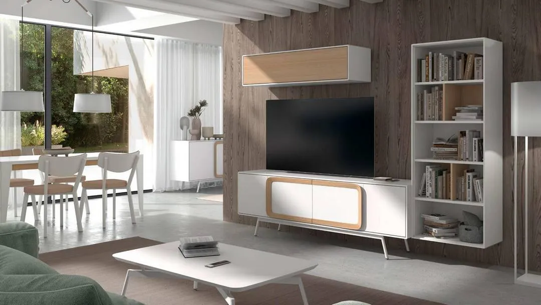Muebles de Salón lacados en blanco en Muebles Hermanos Herrera, en Olivares