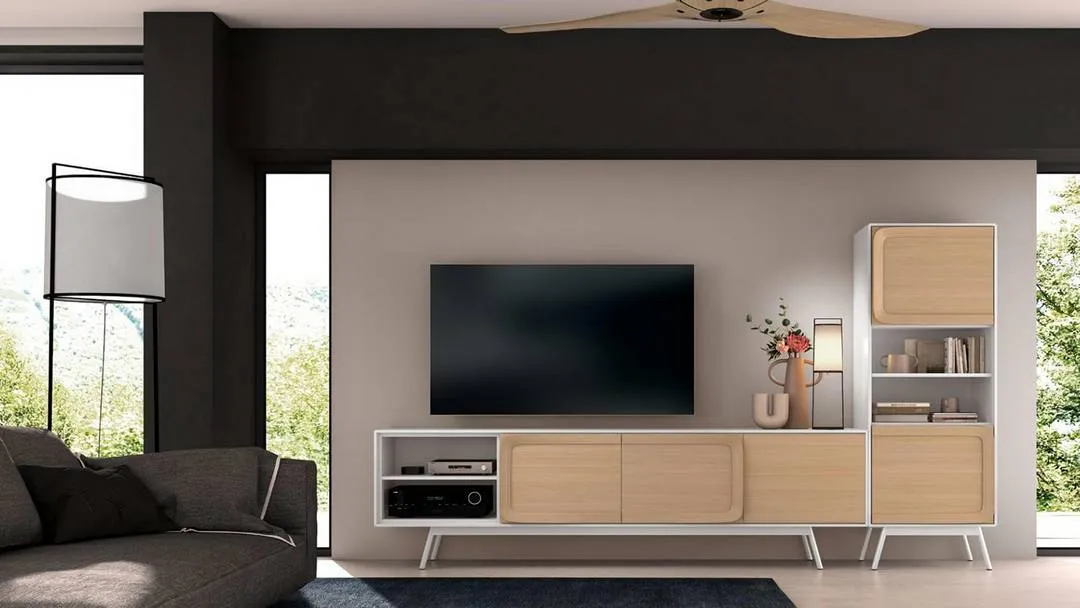 Muebles de Salón lacados en blanco en Muebles Hermanos Herrera, en Olivares