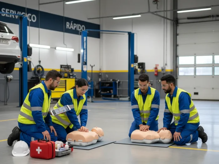 Curso de PRL en talleres de reparación de automoviles y primeros auxilios