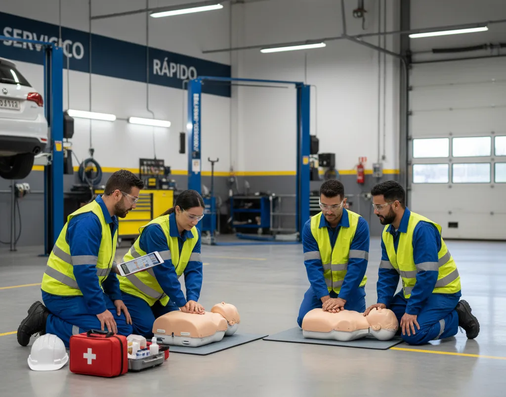 Curso de PRL en talleres de reparación de automoviles y primeros auxilios